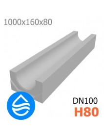 Лоток водоотводный бетонный DN100 H80