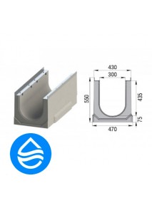 Лоток бетонный водоотводный ЛВК ВМ Sir 300 № 20/0 (Тип 2)