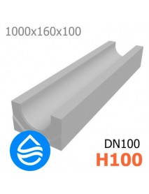 Лоток водоотводный бетонный DN100 H100 бетонный