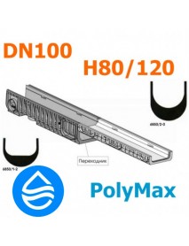 Переходник пластиковый DN100 H80 - Н120 (PolyMax Basic)