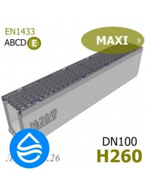 Лоток водоотводный бетонный MAXI DN100 H260