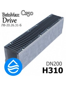 Лоток водоотводный бетонный BetoMax Drive DN200 H310 с решеткой, кл. C