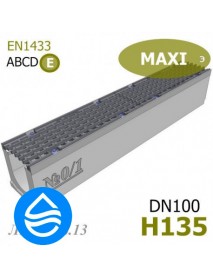Лоток водоотводный бетонный MAXI DN100 H135