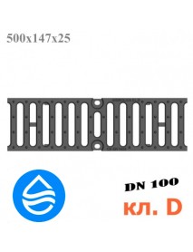Чугунная решетка DN100 500/147/25, кл. D