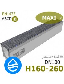 Лоток водоотводный бетонный MAXI DN100 с уклоном
