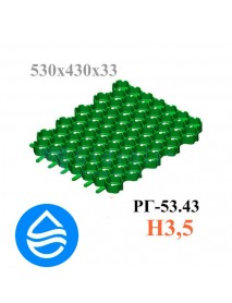 Решетка газонная Eco Normal РГ-53.43.3,5 - пластиковая зеленая