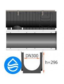 Лоток водоотводный пластиковый Gidrolica Super DN300 H296 ЛВ-30.38.29,6 пластиковый