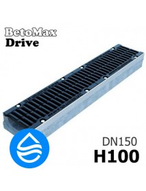 Лоток водоотводный BetoMax Drive DN150 H100 с решеткой, кл. D