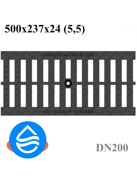 Чугунная решетка Gidrolica Standart DN200 С250 (щелевая)