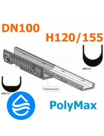Переходник пластиковый DN100 H120 - Н155 (PolyMax Basic)