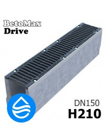 Лоток водоотводный бетонный BetoMax Drive DN150 H210 с решеткой, кл. D