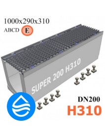 Лоток водоотводный бетонный SUPER DN200 H310, кл. E
