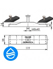DN100: Крепеж Gidrolica для стальной решетки 508/1 (арт. 108/1)