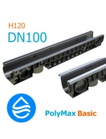 Лоток водоотводный пластиковый PolyMax Basic DN100 H120 