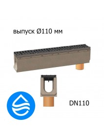 Лоток водоотводный бетонный BetoMax DN110 с вертикальным водосливом