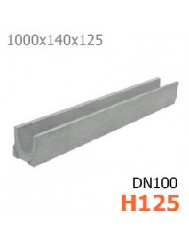 Лоток водоотводный бетонный DN100 H125 