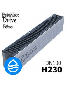 Лоток водоотводный бетонный BetoMax Drive DN100 H230 с решеткой, кл. E