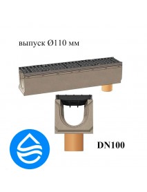 Лоток водоотводный бетонный BetoMax DN160 с вертикальным водосливом