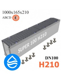 Лоток водоотводный бетонный SUPER DN100 H210, кл. E